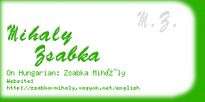 mihaly zsabka business card